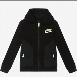 Boys Black Logo Zip Up Hoodie